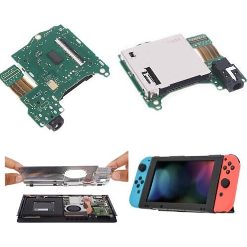 Game Card Socket Slot with Headset Earphone Socket Motherboard PCB Replacement Repair Part for Nintendo Switch Game Console