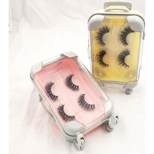 3D Mink eyelashes 2 pair set new fashion style Mini draw-bar box package lovely and surprisely gift box Mink fasle eyelashes