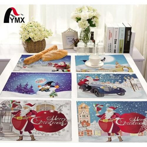 Christmas Table Mat Christmas Table Napkin Holiday Decoration Placemat Santa Claus Table Mat Dining Accessories
