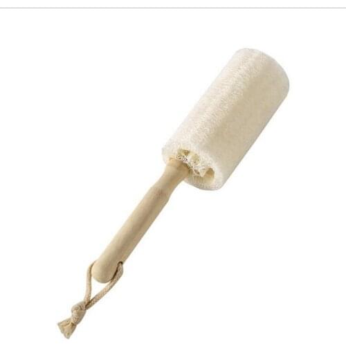 Wooden Handle Loofah Cup Brush Can be Hung Household Pot Washing Dish Cleaning Brush Multi-purpose Small Brush Kitchen Artifact