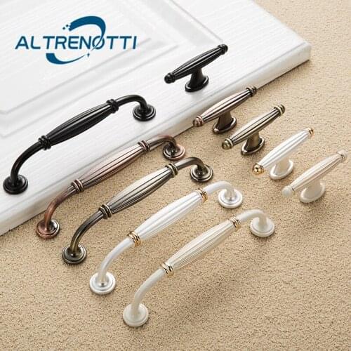 Furniture Cabinet Drawer Handle Zinc Alloy Wardrobe Kitchen Cupboard Vintage Door Pull Dresser Nordic Metal Home Closet Knob