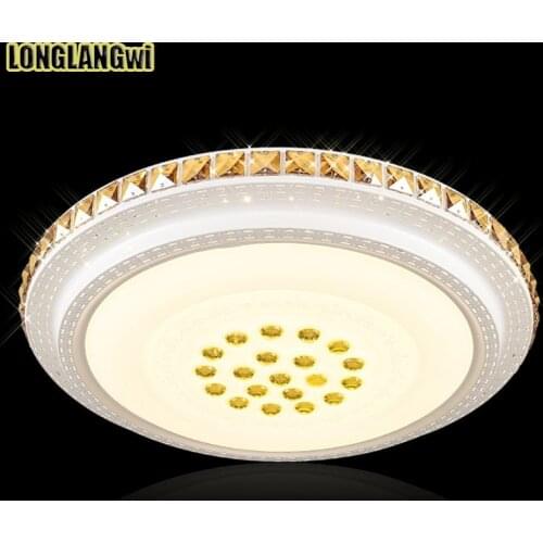 Modern LED Ceiling lights Round Amber crystal for home LED Ceiling lamp bedroom lighting