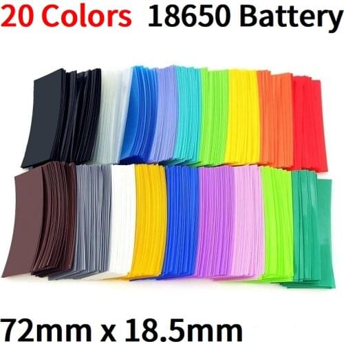 20/50/100/250/500pcs Battery Film Tape Precut 18.5mm x 72mm PVC Heat Shrink Tube Sleeve Protector Cover For 18650 Battery Wrap