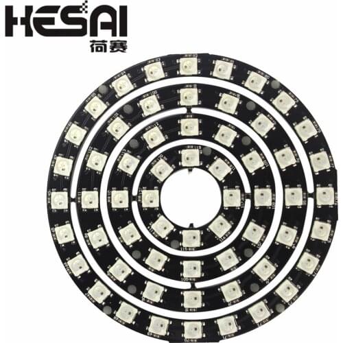 Smart Electronics WS2812 60 Bits RGB LED Ring 8/12/16/24 Bit WS2812 5050 RGB LED with Integrated Driver Drop for arduino Diy Kit