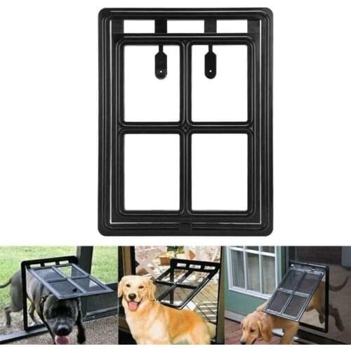 2 Sizes Pet Dog & Cat Gates Door Lockable Gate Way Cat Dog Pet Door Magnetic Flap Door for Screens Anti-mosquito Pet Supplies