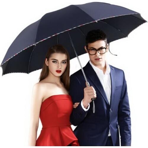 170201/High Quality Umbrella Leather Handle Automatic Umbrella Men Large Strongly Sun/Rain Folding Umbrella For Business Men