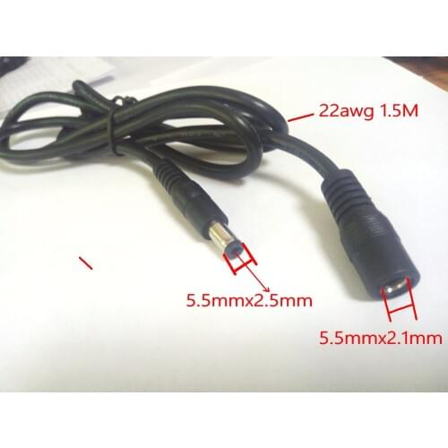 1000pcs DC Power Connector Jack 5.5 x 2.1mm Female to 5.5mmx2.5mm Male Plug Cable plug adapter New