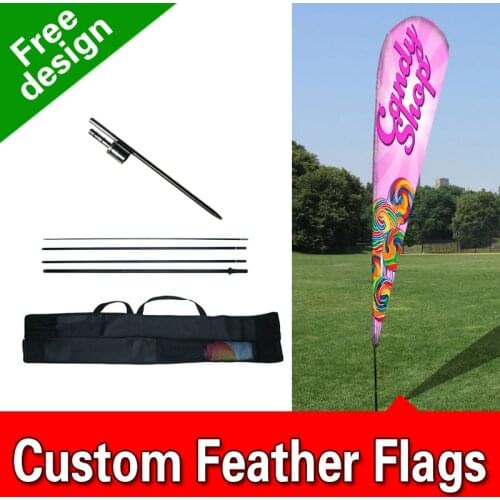 11ft x 3.3ft Grand Opening Teardrop Flag Set - Feather Banner Flag - INCLUDES 15ft POLE KIT AND HARDWARE - LIMITED TIME OFFER