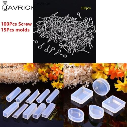 115Pcs Silicone Mold Kit Epoxy Resin DIY Jewelry Making Cake Decoration Crafts Art Silicone Molds Clasp Pins Tools Crystal