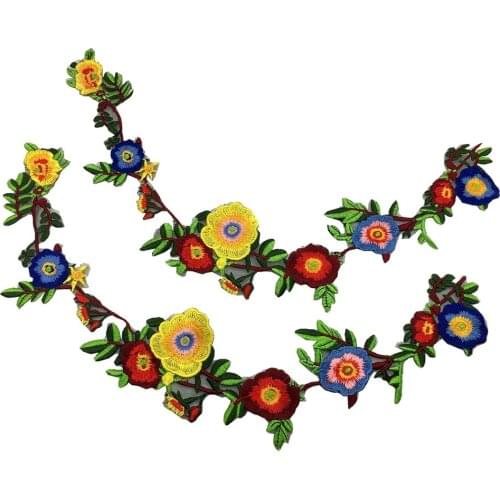 12pc Flower Embroidery Patch Jeans Applique For Clothes Sew On Embroidered Patches Patches For Clothing Parches Bordados AC1394