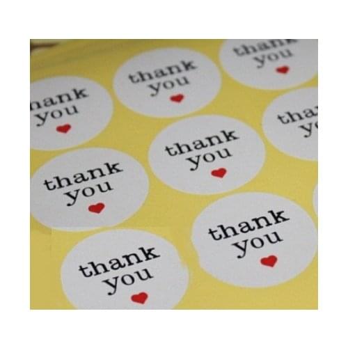 120PCS THANK YOU white Kraft Seal stickers Diameter 3.8cm Baking Decoration DIY Multifunction Gift packaging Label