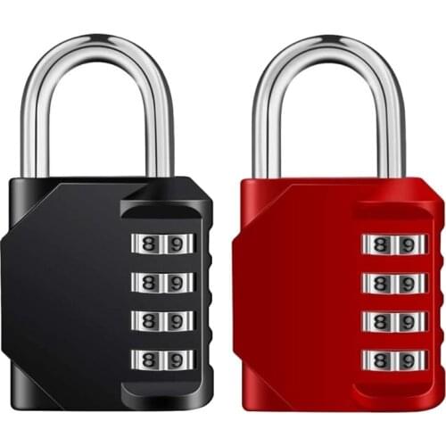 2 Pack 4 Digit Locker Padlocks for Gym, Lockers, Heavy Duty Weatherproof Coded Padlocks Outdoor for Backyard Fence Gate