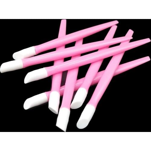 20pc Pink Acrylic Nail Cuticle Pusher Stick Spoon for Sticker Manicure Cuticule Polish Remover Cut Repair Accessory Salon Care