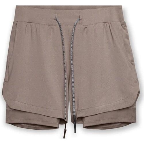 2021 new Mens Sports Shorts Fitness Shorts Men Double Layer Towel Quick Dry Jogging Breathable Beach 5 Pants