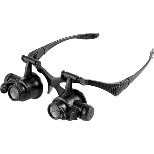 25X Magnifier Magnifying Eye Glass Loupe Jeweler Watch Repair Kit LED Light 20X