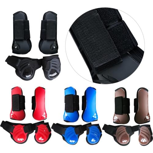 4Pcs Horse Front Rear Hind Leg Boots, Equine Tendon Fetlock Protect Horse Open Front rear Exercise Jumping Leg Boots