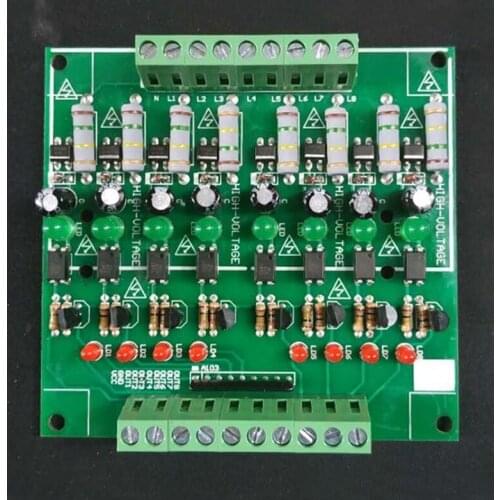 8-channel 220V optocoupler isolation module/220V detection module/AC detection module/card guide enhanced version