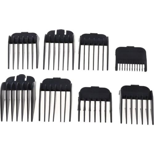 8Pcs Universal Hair Clipper Limit Comb Guide Attachment Size Barber Replacement