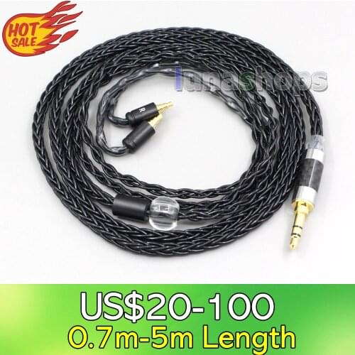 LN006588 3.5mm 2.5mm 4.4mm XLR 8 Core Silver Plated OCC Black Earphone Cable For Sennheiser IE40 Pro