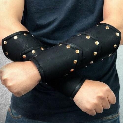 Accessory Armor Warmer Viking Gauntlet Bracer Leather Cosplay Arm Archer Vambrace Steampunk Pirate Wristband Medieval Men Knight