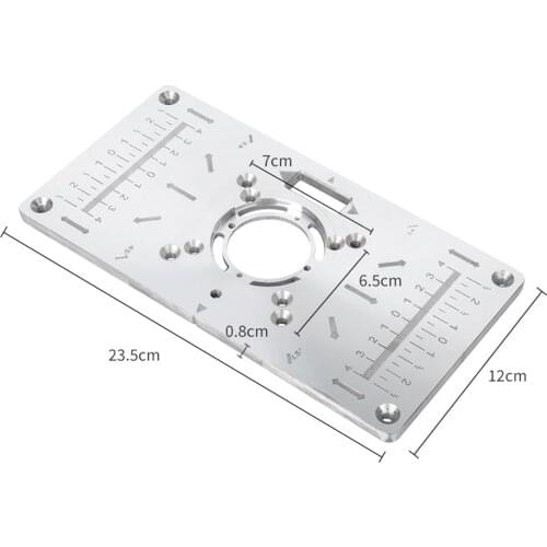 Aluminium Router Table Insert Plate Table For Woodworking Benches Router Plate Wood Tools Milling Trimming Machine With Rings