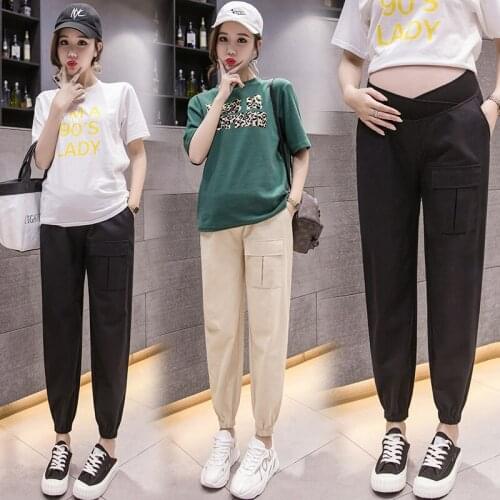 Pregnancy Pants Spring and Autumn Low Waist Maternity Overalls Plus Size Pregnant Women Wear Work Pants Maternity Trousers