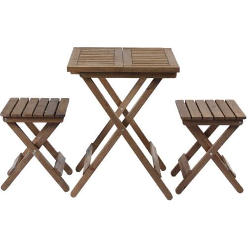Household economical solid wood folding table chair combination leisure indoor balcony terrace tea desk set portable