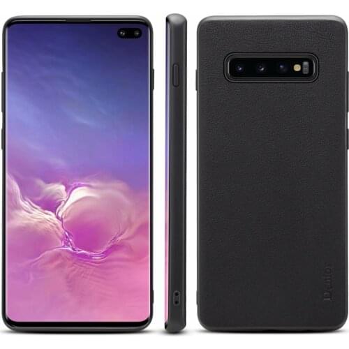 Genuine Leather Luxury Cowhide Classic Phone Back Case For Samsung Galaxy S10 Plus S10 Cover Capa Support Wireless Charger