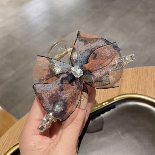 Elegant Flower Bowknot Hair Claw Clips Rhinestone Hair Grab Shark Clip Clamp Women Girls Hairpin Korean Hair Clips Hair Claws