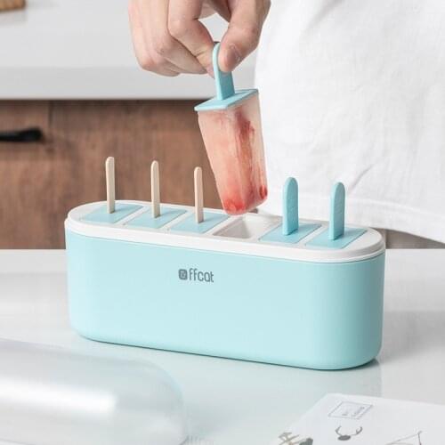 6 Hole Ice Cream Mold Creative Automatic Demoulding Popsicle Mould DIY Ice Cube Maker Dessert Tools Kitchen Gadgets Accessories