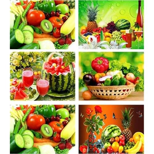 Fruit Watermelon Pineapple 5D DIY Diamond Painting Cross Stitch Embroidery Diamond Mosaic Art Living Home Room Decor
