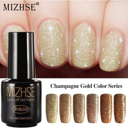 MIZHSE Gellak 7ML Glitter Nails Color UV Gel Reinfore Gel UV Base Coat Vernis Semi Permanent Gel Nails Color Gels Base Rubber