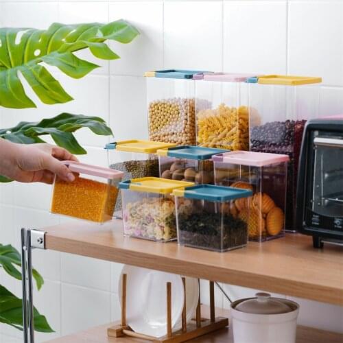 Food Storage Box Cereal Container Tea Coffee Candy Snacks Storage Tank Grains Sealed Cans Canister Container Transparent Jars