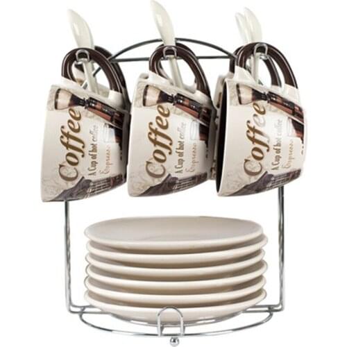 SADEKIRAY Creative European Style Coffee Cup Set Personalized Coffee Cup Dish Spoon Cup Holder, Coffee Set-001