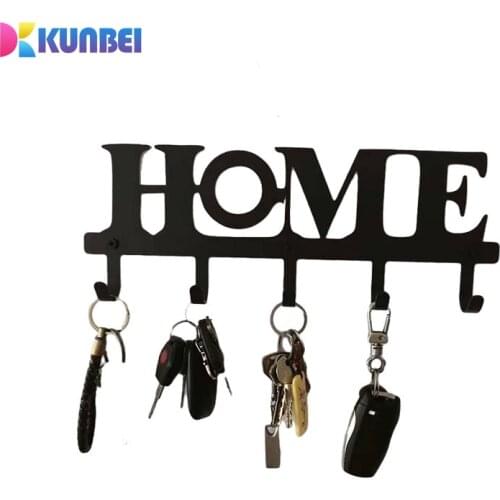 KUNBEI Black Balcony Metal Wall-Mounted Coat Hanger Coat Rack Key Rack Kitchen Storage Rack Bathroom Coat Hook Hanger Storage