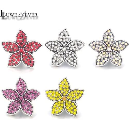 Hot Component w466 Crystal 18mm Metal Snap Button For Bracelet Necklace Interchangeable Jewelry Women Accessorie Findings