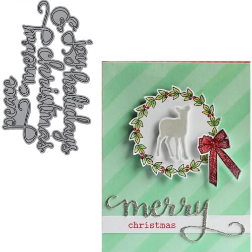 Joy Holidays&Merry Christmas&Peace Metal Cutting Dies Stencils Phrases Die Cuts For Card Making Decoration New 2019