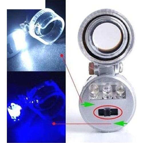 Y1UD Mini 60X Magnifier Microscope UV Jeweler Loupe currency Detector with LED Light