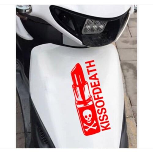 KISSOFDEATH English reflective car stickers death kiss stickers Battery car scratch stickers Motorcycle grim Reaper Decals