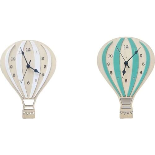 Hot Air Balloon Wall Clock Silent Indoor Cartoon Clock for Children Bedroom Decor
