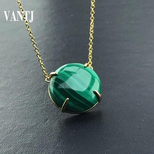 Real Natural Malachite Pendant Gemstone Round 20mm Crystal Fine Jewelry For Woman Lady Man Party Gift