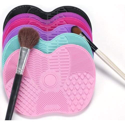 Small exquisite silicone scrubbing pad with suction cup makeup brush scrubbing pad beauty scrubbing tool