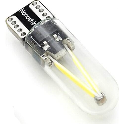 Newest W5W led T10 cob glass car light Led filament auto automobiles reading dome bulb lamp DRL car styling 12v