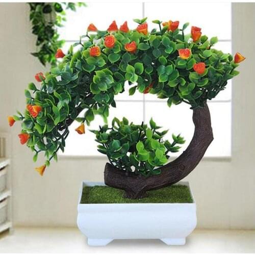 2018 New Artificial Plants Bonsai Small Tree Pot Plants Fake Flowers Potted Ornaments For Home Decoration Hotel Garden Decor