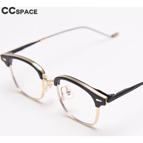 49425 Anti-Blue Light Square Half Frame Plastic Titanium Glasses Frames Ultralight Men Women Optical Fashion Computer Eyeglasses