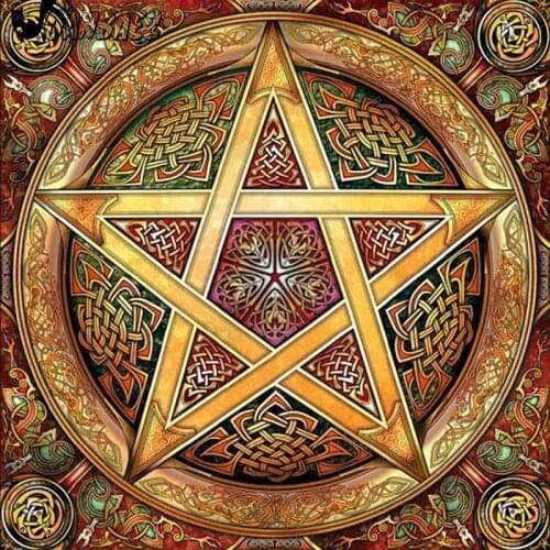 Pentagram Diamond Painting Pattern D Diy Cross Stitch Mandala Picture Mosaic Digital Flower Basket Sticker Diamond Embroidery