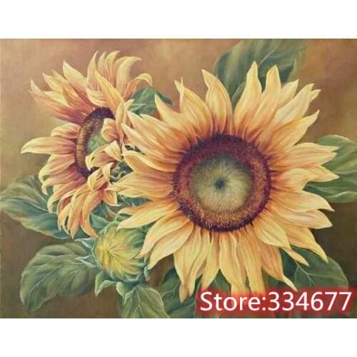 Sunflowers Flower Simplicity Sewing Top Quality Embroidery Needlework 14CT Unprinted Art Cross Stitch Kits DIY Handmade Decor
