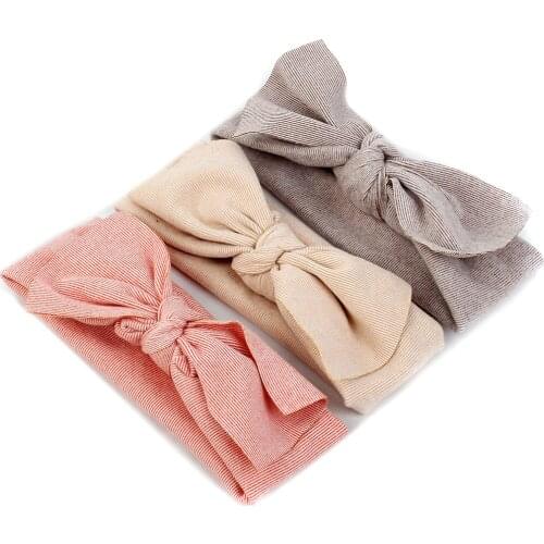 Baby Elastic Bowknot Headband Infant New Casual Striped Hairband Newborn Knotted Headwear Fashion HeadWrapTurban Hair Accessory