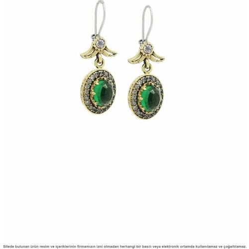 Jade Stone Silver Women Earrings