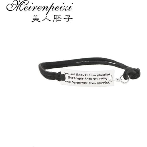 Inspirational Letters Bracelets"You're Braver Than You Believe...''Friendship Bracelet For Men Woman Free Shipping
